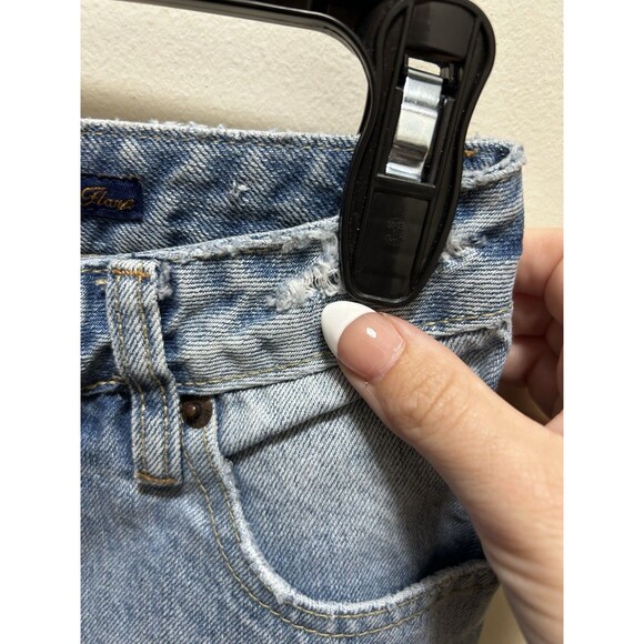 VTG Y2K Aeropostale Jeans Women 00S Blue Denim Pants Low Rise Flare Rhinestone - Picture 3 of 7